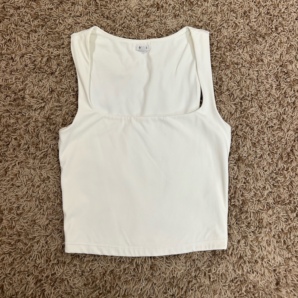Garage White Square Neck Tank Top Size XS!